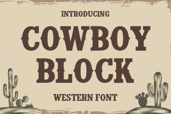 Cowboy Block: Bold Western Display Font for Digital Creators