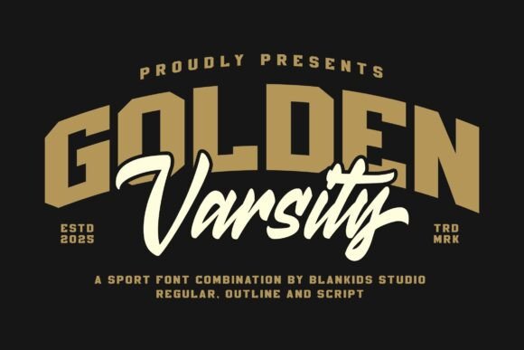Golden Varsity Font for Business Branding
