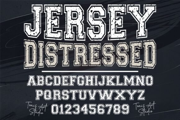 Jersey Distressed Font for Handmade Product Designs