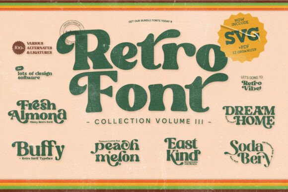 Retro Groovy Bundle for Crafters and Handmade Product Design