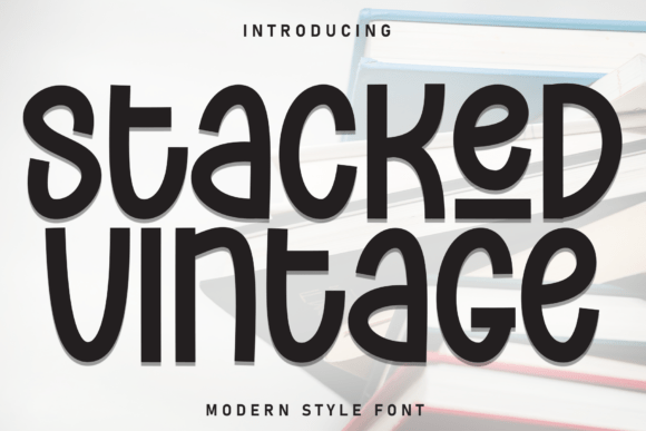 Stacked Vintage: A Whimsical Handwritten Display Font for Digital Creators